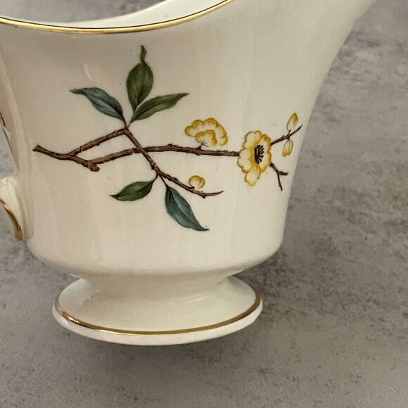 Vintage Royal Worcester Blossom Time Covered Sugar Creamer 3-PC Bone China MINT - Picture 11 of 16